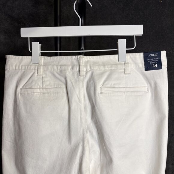 NWT J Crew High Rise Girlfriend Chino Pant Women Plus 22 Ivory Career Preppy Job - Picture 8 of 11